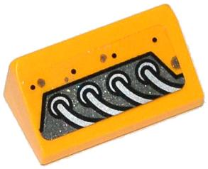 85984pb042L - Slope 30 1 x 2 x 2/3 with 4 Silver Cables Pattern Model Left Side (Sticker) - Set 70129