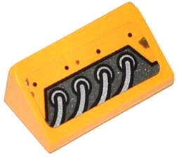 85984pb042R - Slope 30 1 x 2 x 2/3 with 4 Silver Cables Pattern Model Right Side (Sticker) - Set 70129