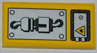 87079pb0092L - Tile 2 x 4 with Fire Danger Sign, Hatch and Mechanical Pattern (Sticker) - Set 5886