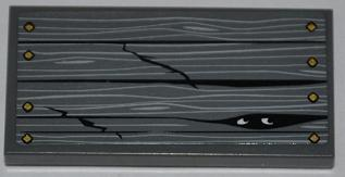 87079pb0097 - Tile 2 x 4 with Wood Grain, 8 Nails and 2 Eyes Pattern (Sticker) - Set 9446