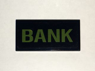 87079pb0190 - Tile 2 x 4 with Yellow 'BANK' Pattern (Sticker) - Set 6864