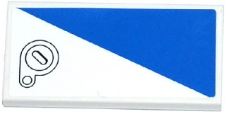 87079pb0265L - Tile 2 x 4 with Blue Triangle and Filler Cap Pattern Model Left Side (Sticker) - Set 60079