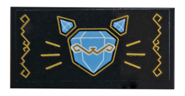 87079pb0491 - Tile 2 x 4 with Diamond Cat Pattern (Sticker) - Set 70902