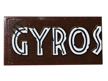 87079pb0810 - Tile 2 x 4 with 'GYROS' and Scratches Pattern (Sticker) - Set 75929