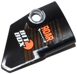 87086pb011 - Technic, Panel Fairing # 2 Small Smooth Short, Side B with 'ROAR EXHAUSTS', 'BIT BOX' and Chrome Silver Stripes Pattern (Sticker) - Set 42026