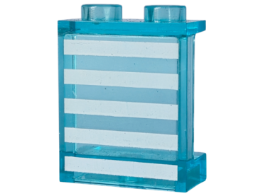 87552pb015 - Panel 1 x 2 x 2 with Side Supports - Hollow Studs with 5 White Stripes Pattern (Sticker) - Set 60023