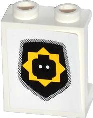 87552pb020 - Panel 1 x 2 x 2 with Side Supports - Hollow Studs with Minifigure Head Badge Pattern (Sticker) - Set 70808