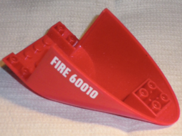 87616pb008 - Aircraft Fuselage Aft Section Curved Bottom 6 x 10 with White 'FIRE 60010' Pattern on Both Sides (Stickers) - Set 60010