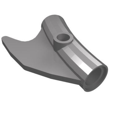 87745 - Technic, Pin Connector Round Curved with Fin and Hole