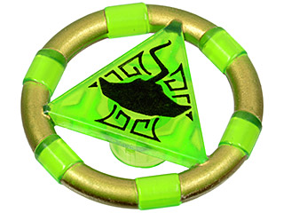 87748pb05 - Ring with Center Triangle with Gold Bands and Manta Ray Pattern (Atlantis Treasure Key)