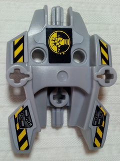 87820pb05 - Hero Factory Shield Type 1 with Fist Facing Left and Black and Yellow Danger Stripes Pattern (Stickers) - Set 7157
