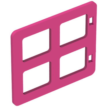 90265 - Duplo Door / Window Pane 1 x 4 x 3 with 4 Same Size Panes Square Corners
