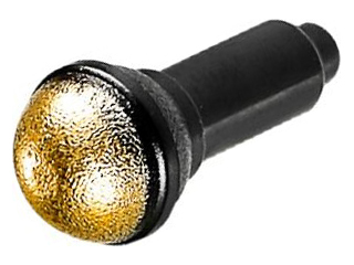 90370pb03 - Minifigure, Utensil Microphone with Gold Top Half Screen Pattern