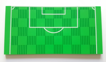 90498pb16 - Tile 8 x 16 with Bottom Tubes, Textured Surface with Soccer (Football) Pitch Goal Box and Penalty Area Pattern