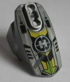 90639pb022 - Hero Factory Armor with Ball Joint Socket - Size 5 with Lime Arrows, Black and Yellow Chevrons, and Hero Factory Logo Pattern