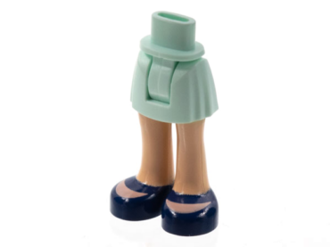 92252c00pb015 - Mini Doll Hips and Skirt, Light Nougat Legs and Dark Blue Shoes Pattern - Thick Hinge