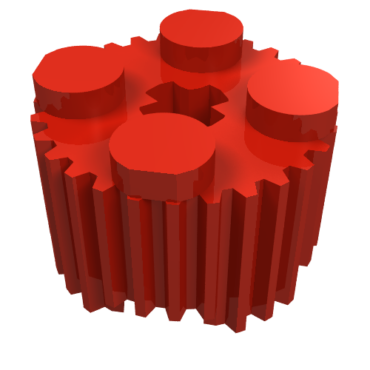 92947 - Brick, Round 2 x 2 with Axle Hole and Grille / Fluted Profile