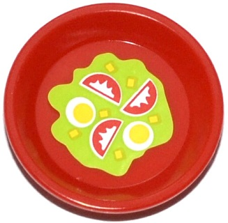 93082fpb001 - Friends Accessories Dish, Round with Salad Pattern (Sticker) - Set 41034