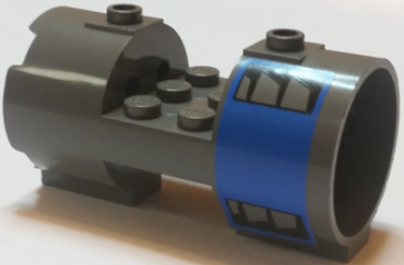 93168pb04 - Cylinder 3 x 6 x 2 2/3 Horizontal - Square Connections with Vents on Blue Background Pattern on Both Sides (Stickers) - Set 7962