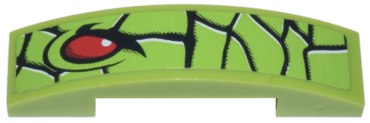 93273pb079L - Slope, Curved 4 x 1 x 2/3 Double with Snake Skin and Red Eye Pattern Model Left Side (Sticker) - Set 9095