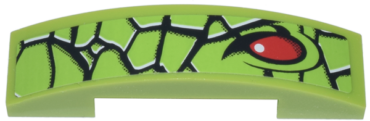 93273pb079R - Slope, Curved 4 x 1 x 2/3 Double with Snake Skin and Red Eye Pattern Model Right Side (Sticker) - Set 9095