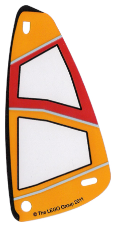 93383 - Plastic Triangle 6 x 12 Sail with Orange and Red Pattern