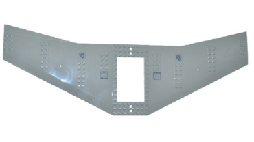 93541pb01 - Wing Plate 20 x 56 x 2/3 with 6 x 10 Cutout and 4 Holes with Filler Caps and Hatches Pattern (Stickers) - Set 60104