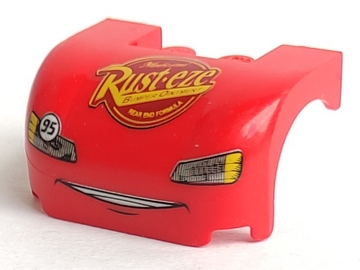 93587pb01 - Vehicle, Mudguard 3 x 4 x 1 2/3 Curved with Front with Headlights, Grille and 'Rust-eze' Pattern