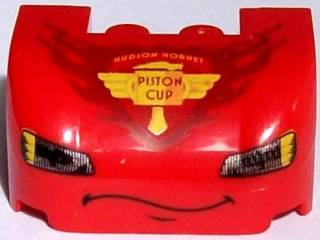 93587pb05 - Vehicle, Mudguard 3 x 4 x 1 2/3 Curved with Front with Headlights, Thin Curved Smile and 'PISTON CUP' Pattern