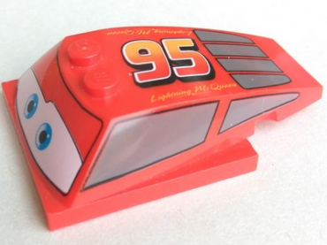 93591pb06 - Wedge 6 x 4 x 1 1/3 with 4 x 4 Base with Blue Eyes, Windows and Large '95' Pattern