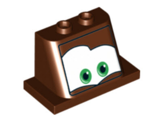 93598pb08 - Windscreen 2 x 3 x 2 with 2 x 4 Base with Green Eyes on White Background Pattern 6, Curved Bottom "Eyelids" Pattern