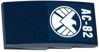 93606pb050 - Slope, Curved 4 x 2 with 'AC-82' and SHIELD Logo Pattern (Sticker) - Set 76036