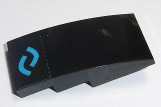 93606pb068 - Slope, Curved 4 x 2 with Two Blue Bows Pattern (Sticker) - Set 70611