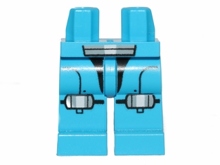 970c00pb0210 - Hips and Legs with Galaxy Squad Armor with Small Light Bluish Gray and White Knee Pads and Short Belt Pattern