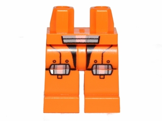 970c00pb0228 - Hips and Legs with Galaxy Squad Armor with Light Bluish Gray and White Rectangular Knee Pads and Short Belt Pattern