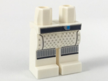 970c00pb0773 - Hips and Legs with Black Belt, Gray Triangle Dots, Silver Vertical Lines on Knees Pattern