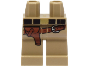 970c00pb1479 - Hips and Legs with Black Belt with Gold Buckle and Reddish Brown Holster and Belt with Silver Buckle Pattern