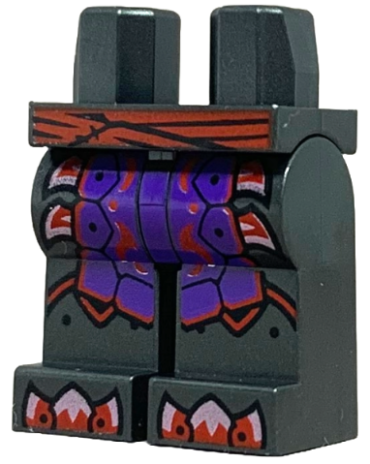 970c00pb1633 - Hips and Legs with Red Belt, Dark Purple Loincloth with Trim, Metallic Pink Blades and Toe Armor Pattern