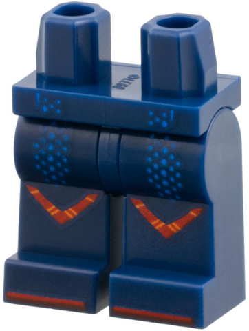 970c00pb1821 - Hips and Legs with Blue Dots, Red Toe Lines and Knee Chevrons with Orange Stripes Pattern