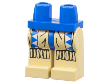 970c02pb02 - Hips and Tan Legs with Western Indians Blue/White Triangles, Fringe Pattern