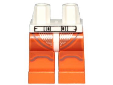 970c04pb10 - Hips and Orange Legs with Black Outlined Belt and Dark Bluish Gray Stripes Pattern