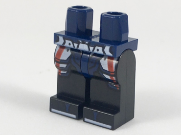 970c11pb37 - Hips and Black Legs with Red and White Armor, Dark Blue Zori Sandals with White Soles Pattern