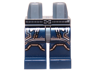 970c63pb03 - Hips and Dark Blue Legs with Silver Belt and Armor Pattern