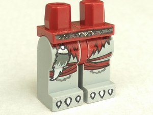 970c86pb06 - Hips and Light Bluish Gray Legs with Dark Red Loincloth, Fur Tail and White Claws Pattern