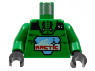 973p7bc01 - Torso Arctic Logo Large and 'A2' Pattern / Green Arms / Black Hands