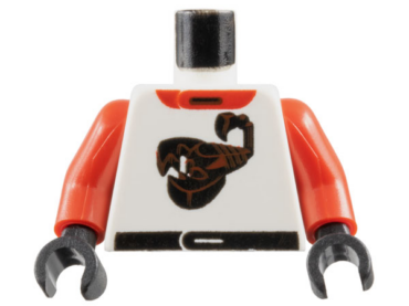 973pb0023c01 - Torso Racers Race Scorpion Red Pattern / Red Arms / Black Hands