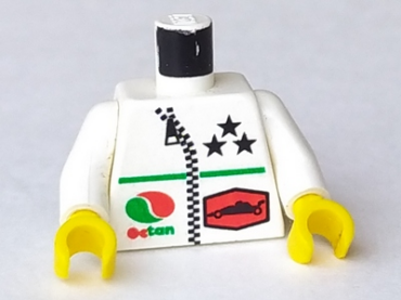 973pb0024c01 - Torso Octan Logo and 3 Stars and Zipper Pattern / White Arms / Yellow Hands