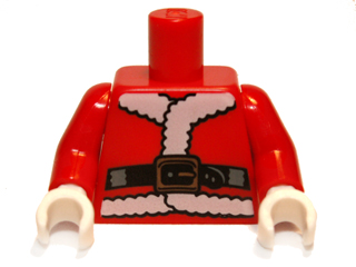 973pb1243c01 - Torso Santa Jacket with Fur and Black Belt Pattern / Red Arms / White Hands