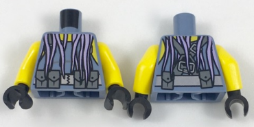 973pb2859c01 - Torso Scuba Vest with Utility Belt with Pouches and Lavender Tentacles Pattern / Yellow Arms / Black Hands