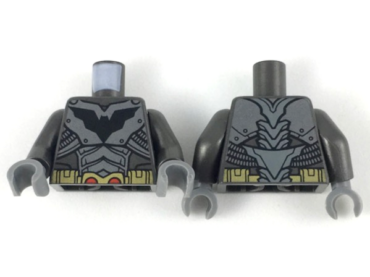 973pb3278c01 - Torso Armor, Black Bat Logo, Silver Plates, Gold Belt Pattern with Red Semicircles / Pearl Dark Gray Arms / Dark Bluish Gray Hands
